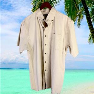 Denver Hayes Tan Casual Button Up Shirt LG